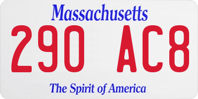 MA license plate 290AC8