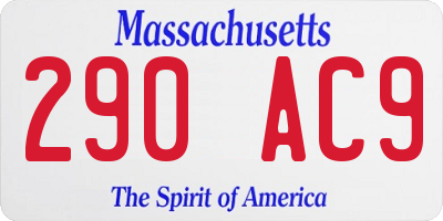 MA license plate 290AC9