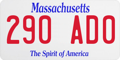 MA license plate 290AD0