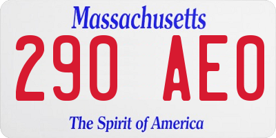 MA license plate 290AE0