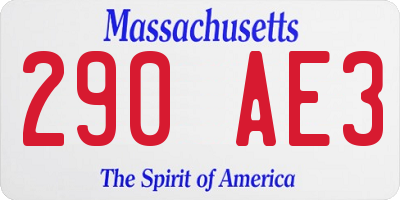 MA license plate 290AE3