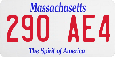 MA license plate 290AE4