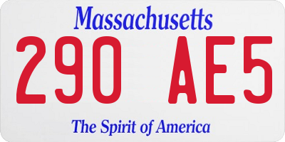 MA license plate 290AE5