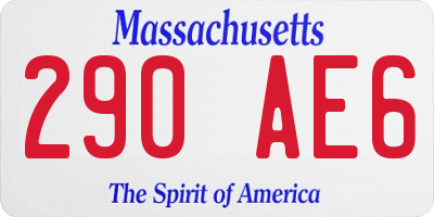 MA license plate 290AE6