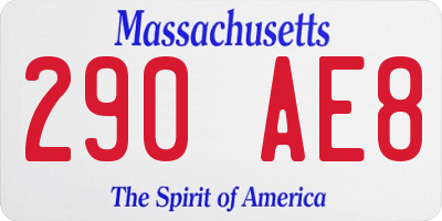 MA license plate 290AE8
