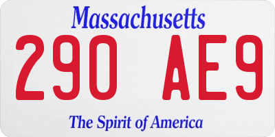MA license plate 290AE9