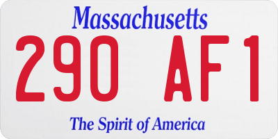 MA license plate 290AF1