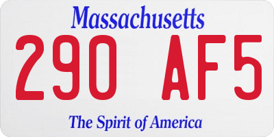 MA license plate 290AF5