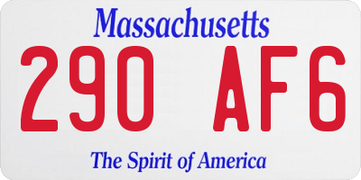 MA license plate 290AF6