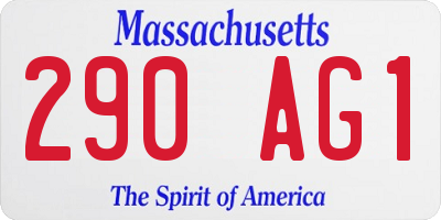MA license plate 290AG1