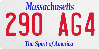 MA license plate 290AG4