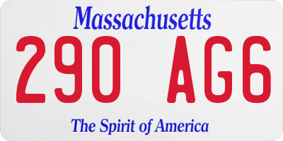 MA license plate 290AG6