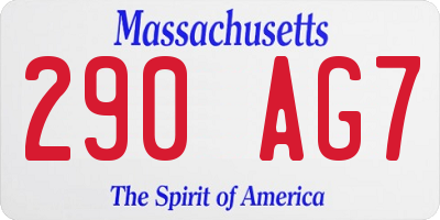MA license plate 290AG7