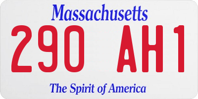 MA license plate 290AH1