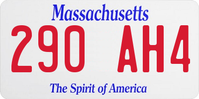 MA license plate 290AH4