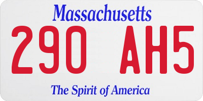 MA license plate 290AH5