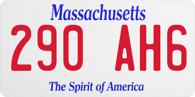 MA license plate 290AH6