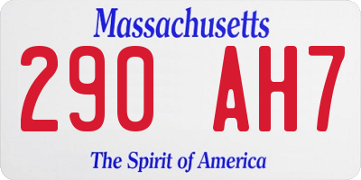 MA license plate 290AH7