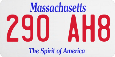 MA license plate 290AH8