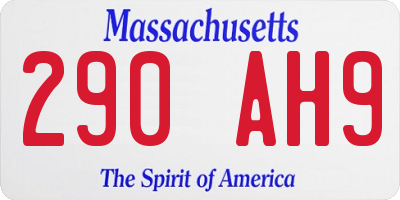 MA license plate 290AH9