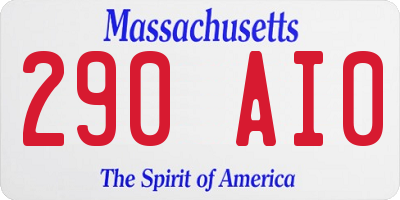 MA license plate 290AI0