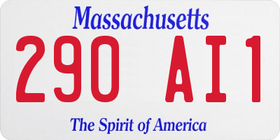 MA license plate 290AI1