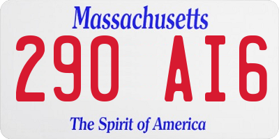 MA license plate 290AI6