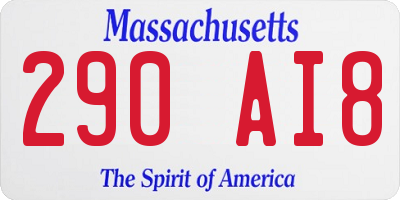 MA license plate 290AI8