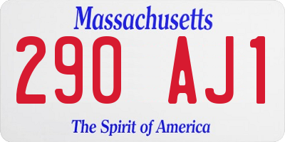 MA license plate 290AJ1
