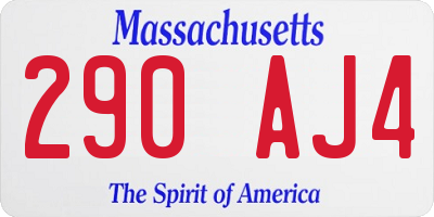 MA license plate 290AJ4