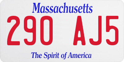 MA license plate 290AJ5