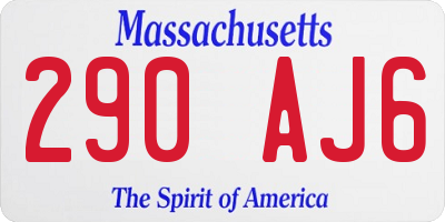 MA license plate 290AJ6
