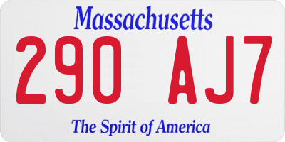 MA license plate 290AJ7