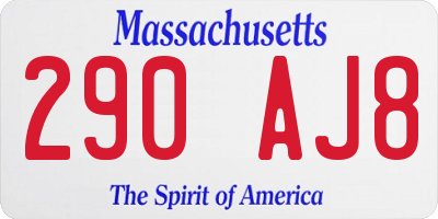 MA license plate 290AJ8