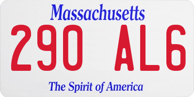 MA license plate 290AL6