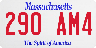 MA license plate 290AM4