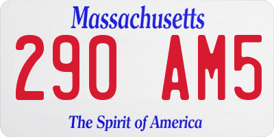 MA license plate 290AM5