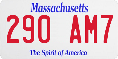 MA license plate 290AM7