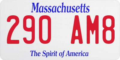 MA license plate 290AM8