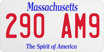 MA license plate 290AM9