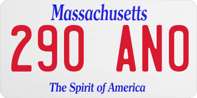MA license plate 290AN0