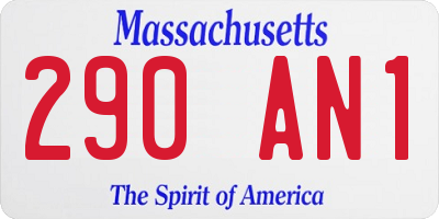 MA license plate 290AN1