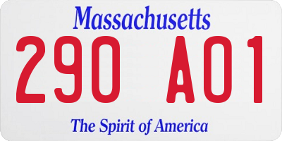 MA license plate 290AO1