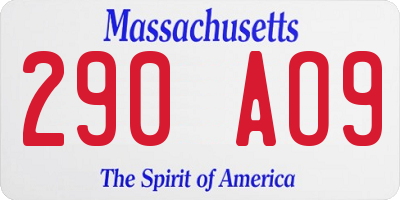 MA license plate 290AO9
