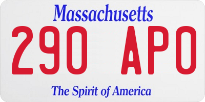 MA license plate 290AP0