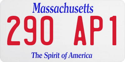MA license plate 290AP1