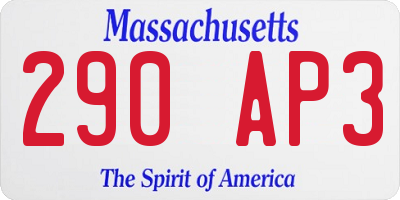 MA license plate 290AP3