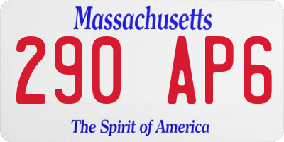 MA license plate 290AP6