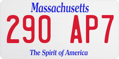 MA license plate 290AP7