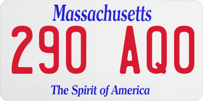 MA license plate 290AQ0